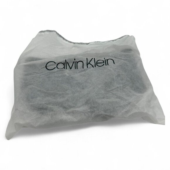 Calvin Klein Black Leather Tote Bag With Chain Straps & Magnetic Closures - Picture 5 of 10